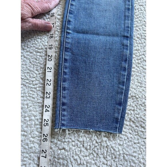 Pistola Womens Mid-Rise Whiskered Distressed Raw Hem Slim Leg Jeans Blue Size 27 - Picture 11 of 12